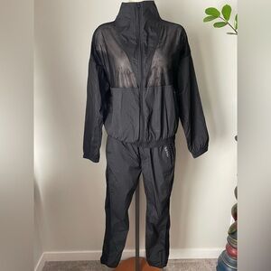 Koral Tracksuit Set Mesh Jacket Pants Luxury Activewear Black Size Medium